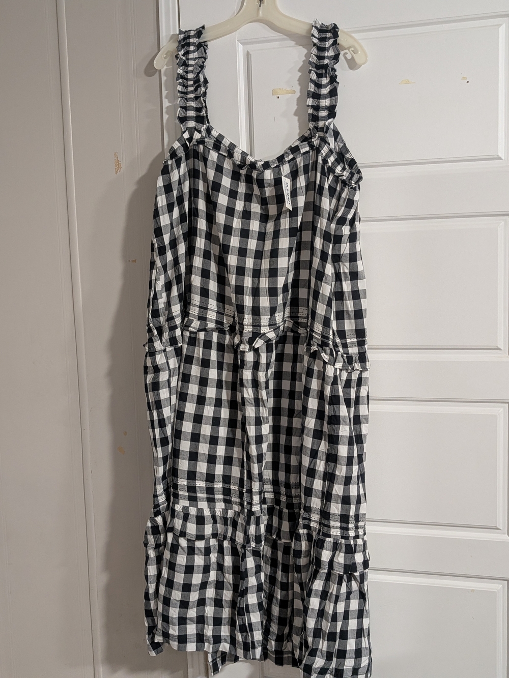 Old Navy Black and White Gingham Maxi Dress